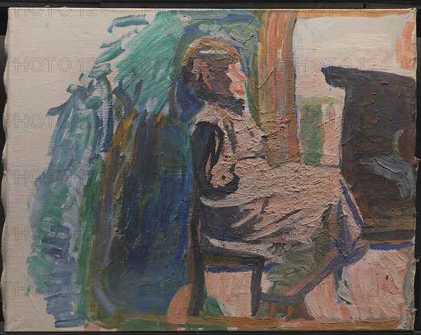 Seated Figure, 1941. Creator: Niels Larsen Stevns.