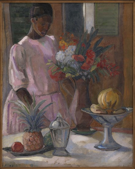 Rose Laying the Table, 1914. Creator: Astrid Holm.