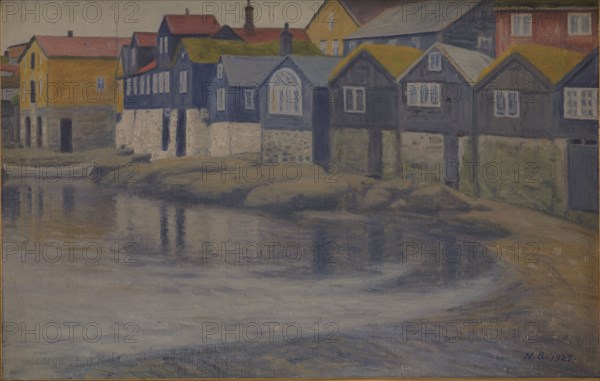 Old houses in Thorshavn, 1925. Creator: Niels Bjerre.