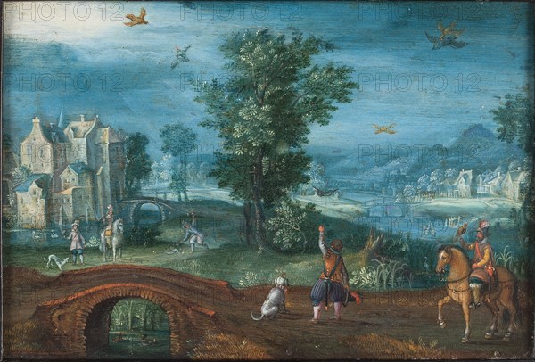 Landscape with Falconers, 1612-1645. Creator: Mattheus Adolfsz Molanus.