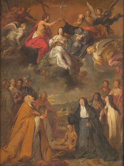 The Coronation of the Virgin Mary, with St Augustine, St Elizabeth of Hungary and Other...1612-1655. Creator: Cornelis Schut I.