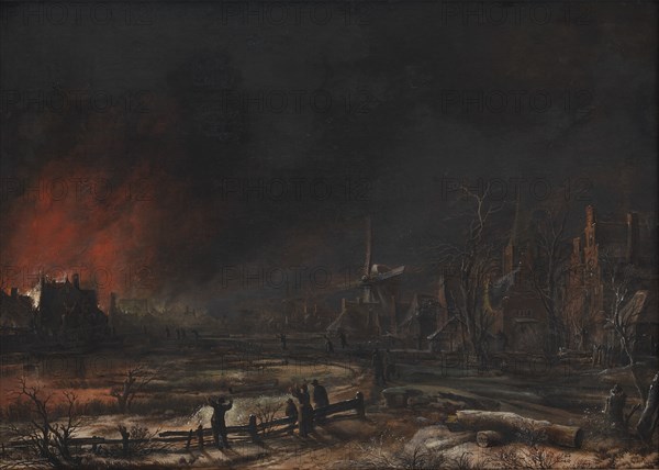 Fire by Night in the Winter, 1618-1677. Creator: Aert van der Neer.