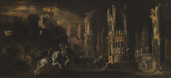 Architectural Fantasy with the Conversion of Saul (Saint Paul), 1620-1623. Creators: Francois de Nome, Didier Barra.