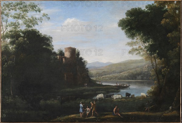 River Landscape with Herdsmen, 1628-1632. Creator: Claude Lorrain.