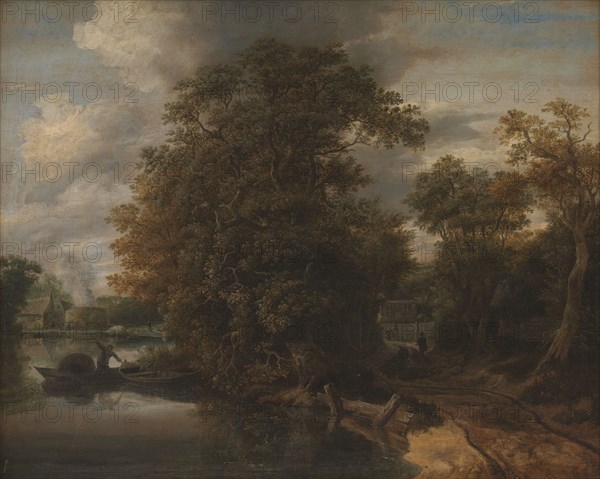 Landscape by a River. In the Background a Limekiln, 1640-1678. Creator: Cornelis Gerritsz. Decker.