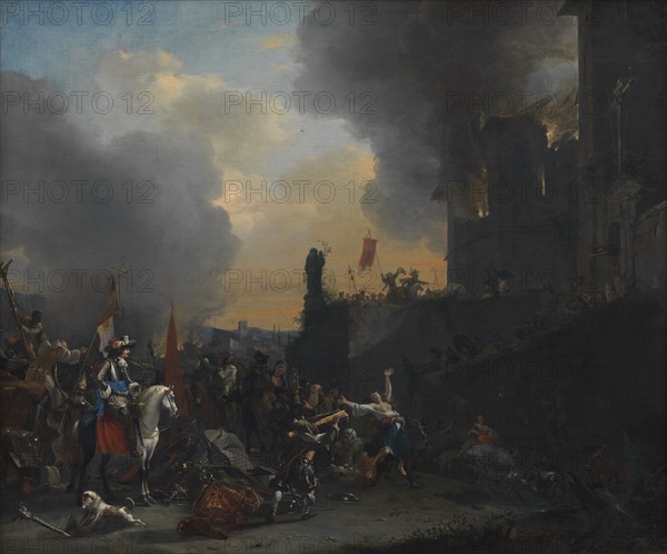 Soldiers Looting and Burning a Convent, 1642-1678. Creator: Willem Schellinks.