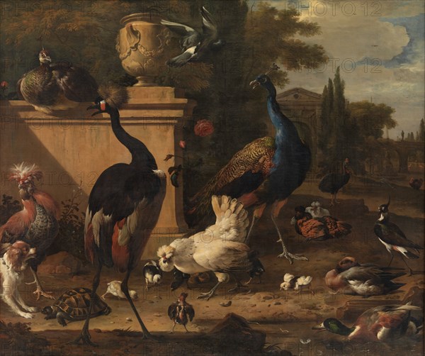 Hen Run at a Manor, 1651-1695. Creator: Melchior d'Hondecoeter.