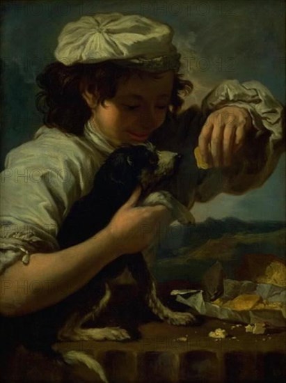 A Boy with a Dog (Allegory of "Taste"), 1651-1654. Creator: Bernhard Keil.