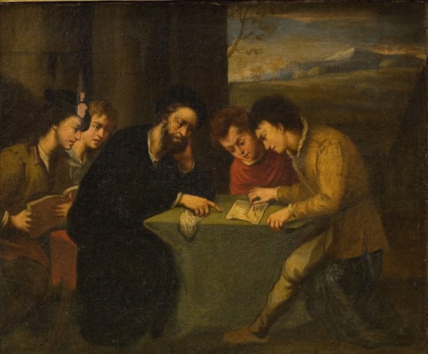 School Teaching, a Teacher with Four Pupils, 1656-1725. Creator: Pasquale de' Rossi.