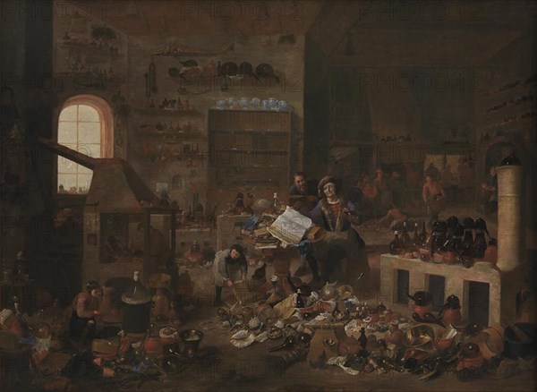 An Alchemist in his Laboratory, 1668-1671. Creator: Mattheus van Helmont.