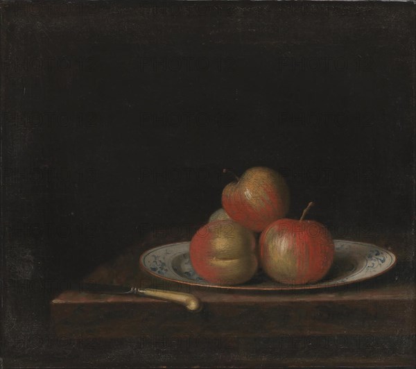 Still Life with Apples on an 'East Indian' Plate, 1726-1763. Creator: Johan Horner.