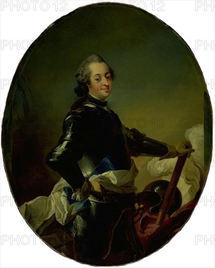 Portrait of Frederik V in armour, 1726-1793. Creator: Carl Gustaf Pilo.