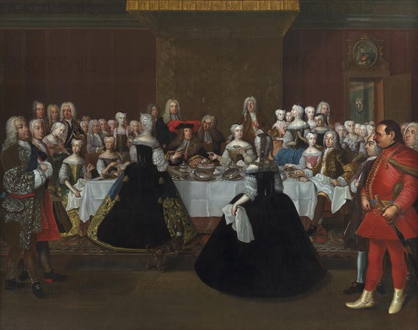 A Banquet at the Court of the German Emperor Charles VI, 1739-1743. Creator: Johann Salomon Wahl.
