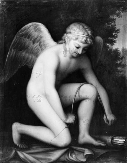 Cupid strings his bow, 1764-1790. Creator: Erik Pauelsen.