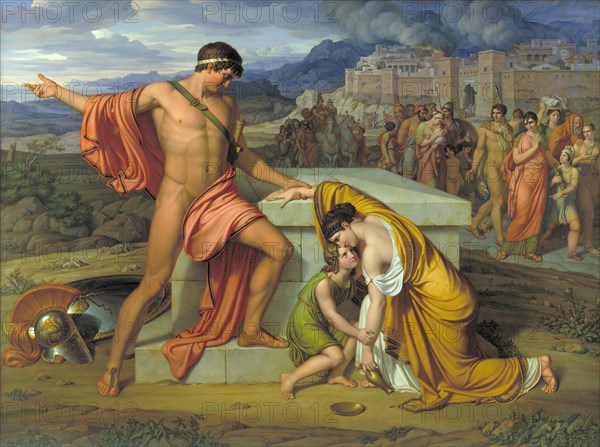 Pyrrhus and Andromache before Hector's Tomb, 1807-1811. Creator: Johan Ludvig Gebhard Lund.