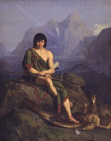 An archer resting after killing an eagle, 1817-1852. Creator: Heinrich Eddelien.