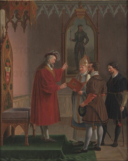 Adolf, Duke of Schleswig-Holstein, Declines the Offer to Accede to the Danish Throne..., 1825-1826. Creator: Martinus Rorbye.