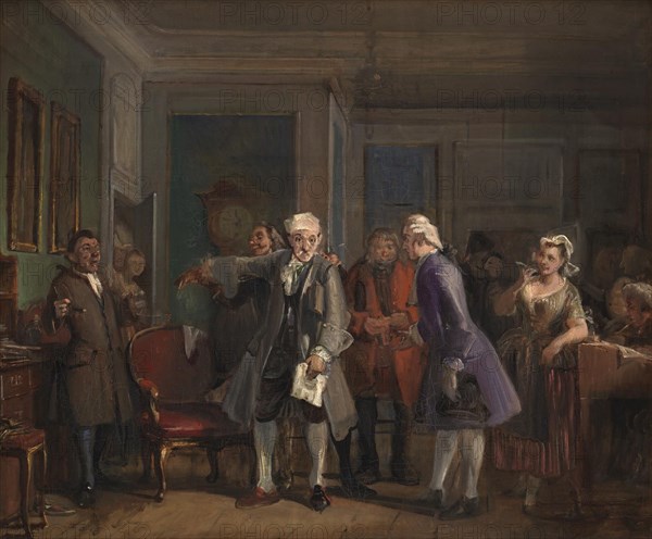 Ludvig Holberg's "Den Stundeslose", act I, scene 6, 1825-1873. Creator: Wilhelm Marstrand.