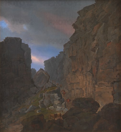 The Southern Entrance to Almannagiaa near Thingvalla in Iceland, 1832. Creator: Johann Christian Michael Ezdorf.