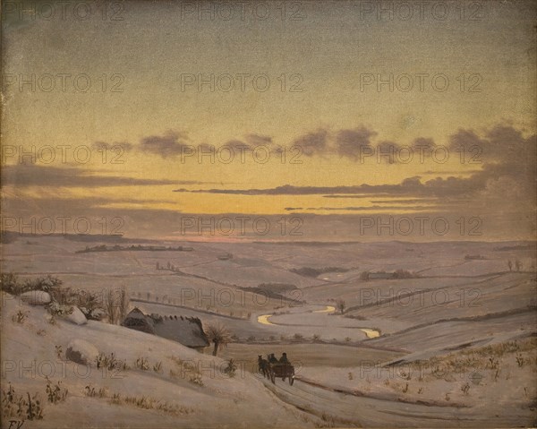 Winter evening, Susåen, 1838-1910. Creator: Frederik Vermehren.