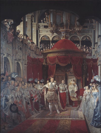 Christian VIII og Caroline Amalies salving i Frederiksborg Slotskirke den 28. juni 1840, 1840-1843. Creator: Sophus Schack.