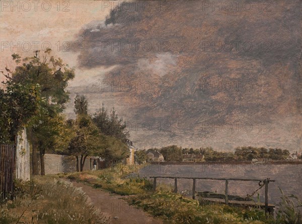 View of Dosseringen near the Suburb osterbro outside Copenhagen, Cloudy Sky, 1841-1845. Creator: Christen Kobke.