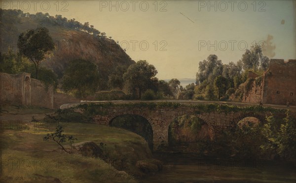 A Bridge near Sorrento, 1847-1850. Creator: Thorald Brendstrup.