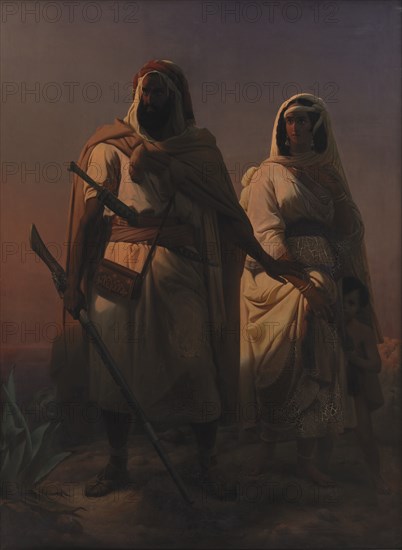 An Arab Family in the Desert, 1847. Creator: Niels Simonsen.