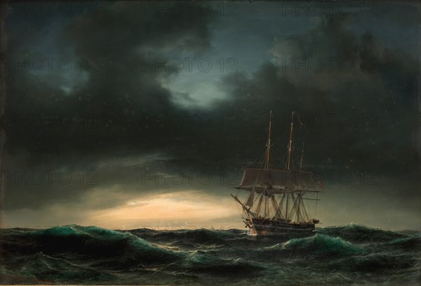 Danish corvette after a storm, 1848. Creator: Anton Melbye.