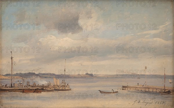 A Boat Harbour, Humlebæk, Zealand, 1854. Creator: Wilhelm Peter Carl Petersen.