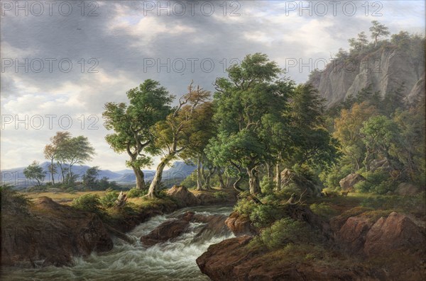 Klippelandskab. Djupadal i Bleking, 1855. Creator: Frederik Christian Kiaerskou.