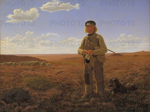 A Jutland Shepherd on the Moors, 1855. Creator: Frederik Vermehren.