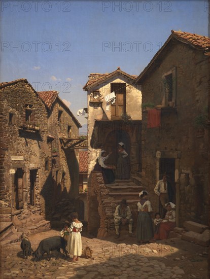 A Street in Gerano, 1857. Creator: Frederik Vermehren.