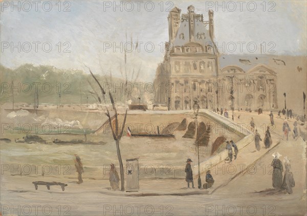 Pont Royal in Paris. Sketch, 1858-1861. Creator: David Jacobsen.