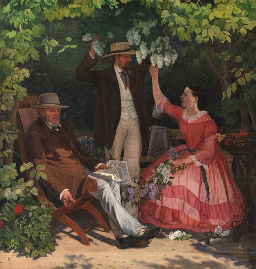 In the gazebo, 1858-1859. Creator: Vilhelm Kyhn.