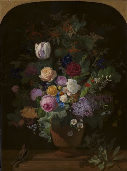 Flowers in a Vase, 1869. Creator: Otto Didrik Ottesen.