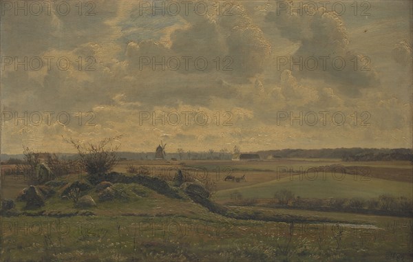 Landscape at Gyrstinge, 1882. Creator: Louise Christiane Hansen.