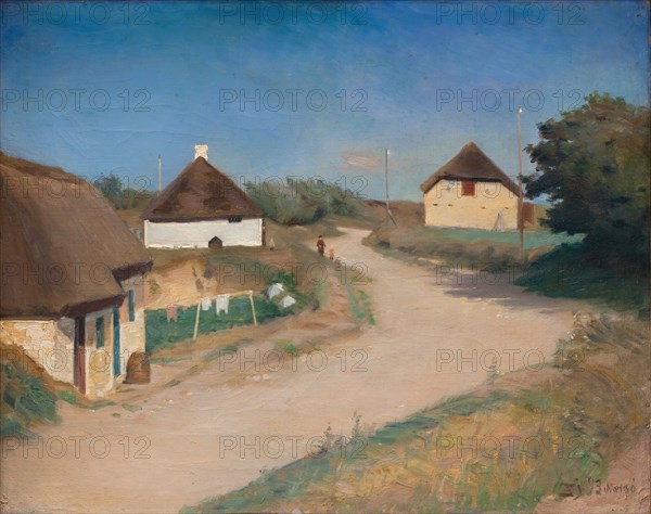 Houses Alongside a Road in Morso, Jutland, 1893. Creator: Fridolin Johansen.