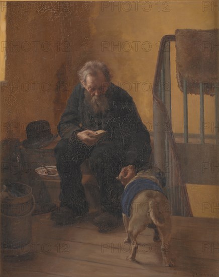 Man and dog, 1893. Creator: Gustav Vermehren.