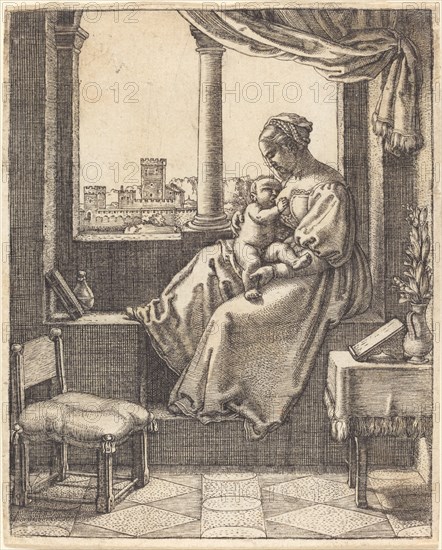 Virgin at the Window. Creator: Barthel Beham.