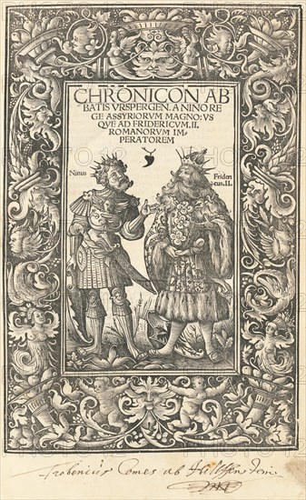Chronicon Abbatis Urspergen, 1515. Creators: Daniel Hopfer, Burchard of Ursperg.