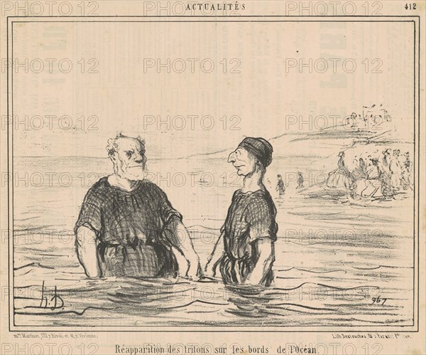 Réapparition des tritons sur le bord de l'Océan, c1850s. Creator: Honore Daumier.