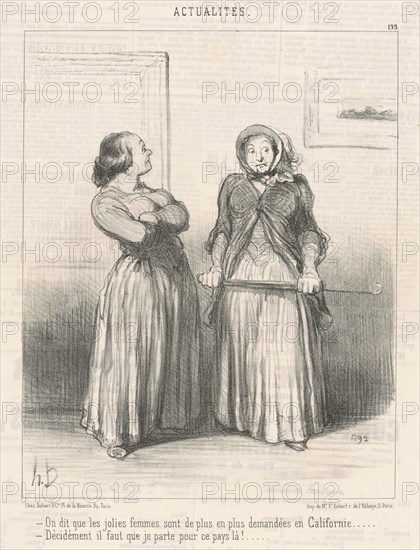On dit que les jolies femmes sont ..., 19th century. Creator: Honore Daumier.
