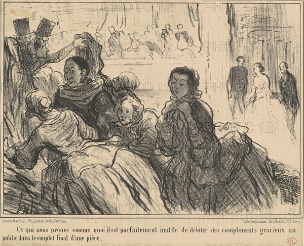 Ce qui nous prouve comme quoi il est ... inutile ..., 1857. Creator: Honore Daumier.