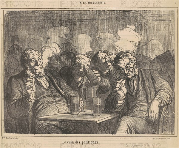 Le coin des politiques, 19th century. Creator: Honore Daumier.