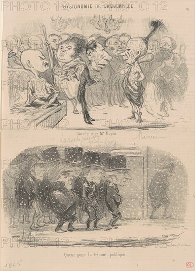 Soirée chez M. Dupin, 19th century. Creator: Honore Daumier.