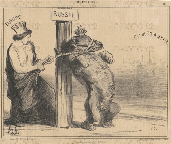 Un ours contrarié, 19th century. Creator: Honore Daumier.