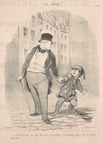 Si tu ne viens pas plus que ça au collège ..., 19th century. Creator: Honore Daumier.