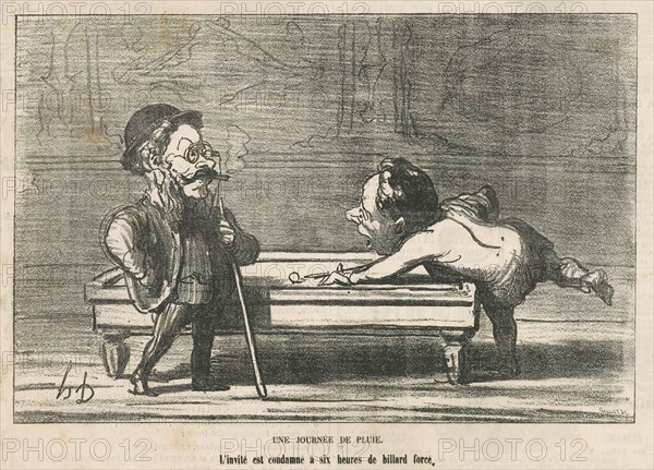 Une journée de pluie, 19th century. Creator: Honore Daumier.