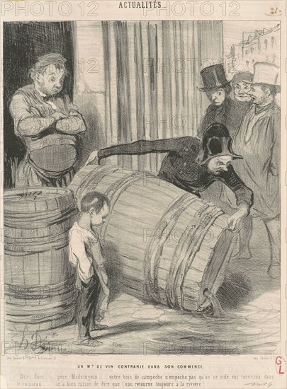Un marchand de vin contrarié dans son commerce, 1843. Creator: Honore Daumier.